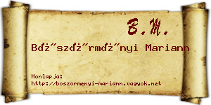 Böszörményi Mariann névjegykártya