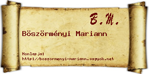 Böszörményi Mariann névjegykártya